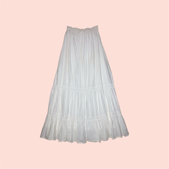 White Tiered Maxi Skirt - Picture 1 of 5